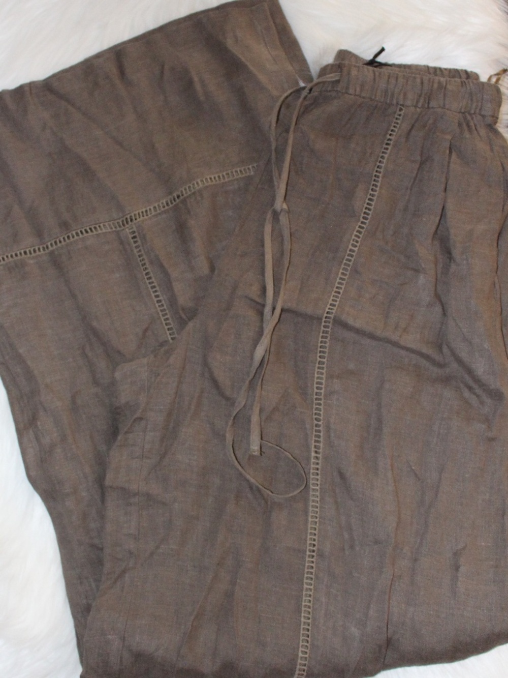 Zara, black label, 100% Linen wide leg pants NWT
